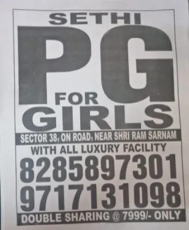 Sethi pg in sector 38  gurugram