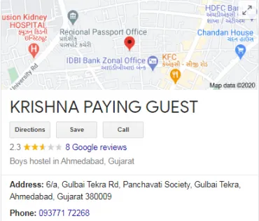 Krishna paying guest Panchavati Society, Gulbai Tekra, Ahmedabad, GJ